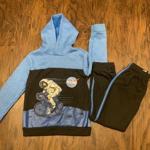 NASA Hoodie and Pants Set | Blue and Black | Size 7 (boys)